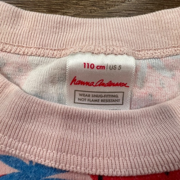 Hanna Andersson Girls Long John Hanna Jams Strawberry, Size 5,  Organic Cotton - Picture 3 of 13